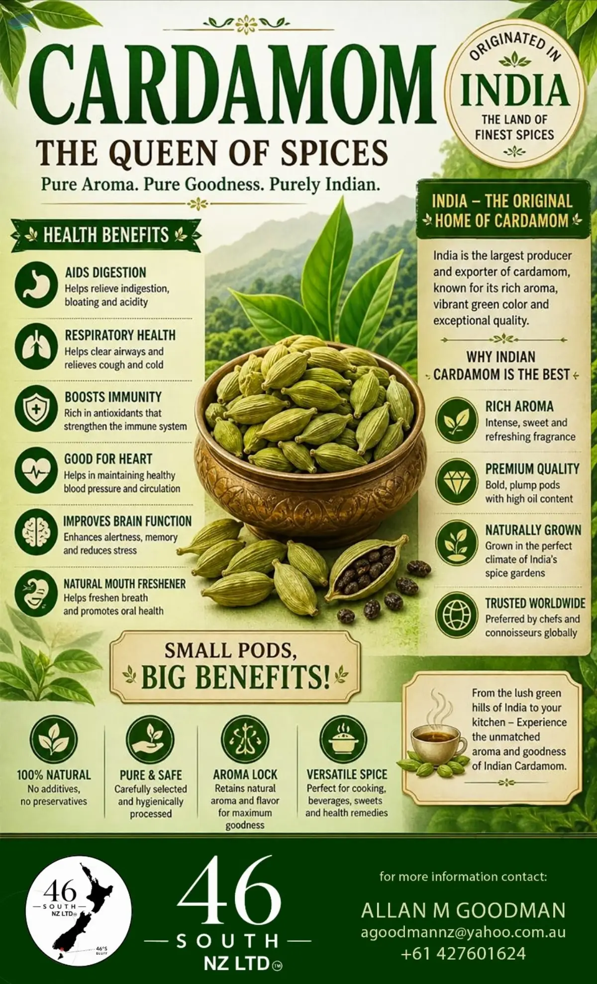 Whole Green Cardamom Bulk Supply