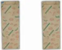 V-Bottom Brown Printed Paper Bag
