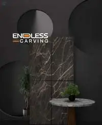 Glazed Porcelain - Endless Carving Antra Azul