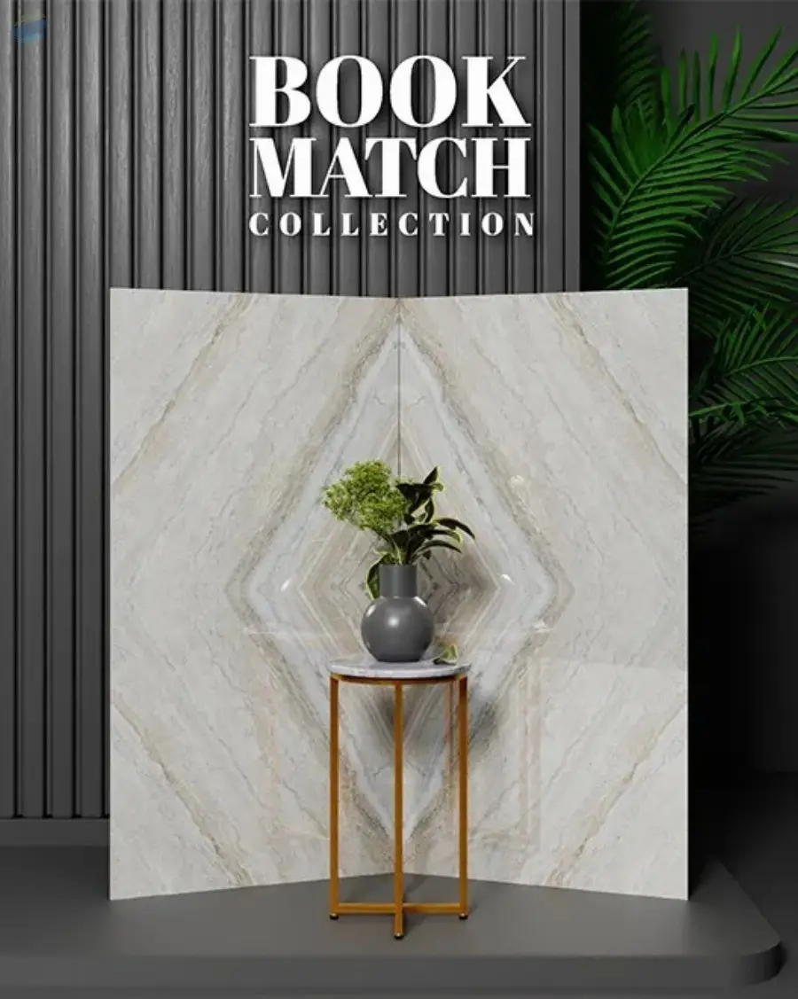 Bookmatch Glazed Porcelain Tiles- Amoria Grey