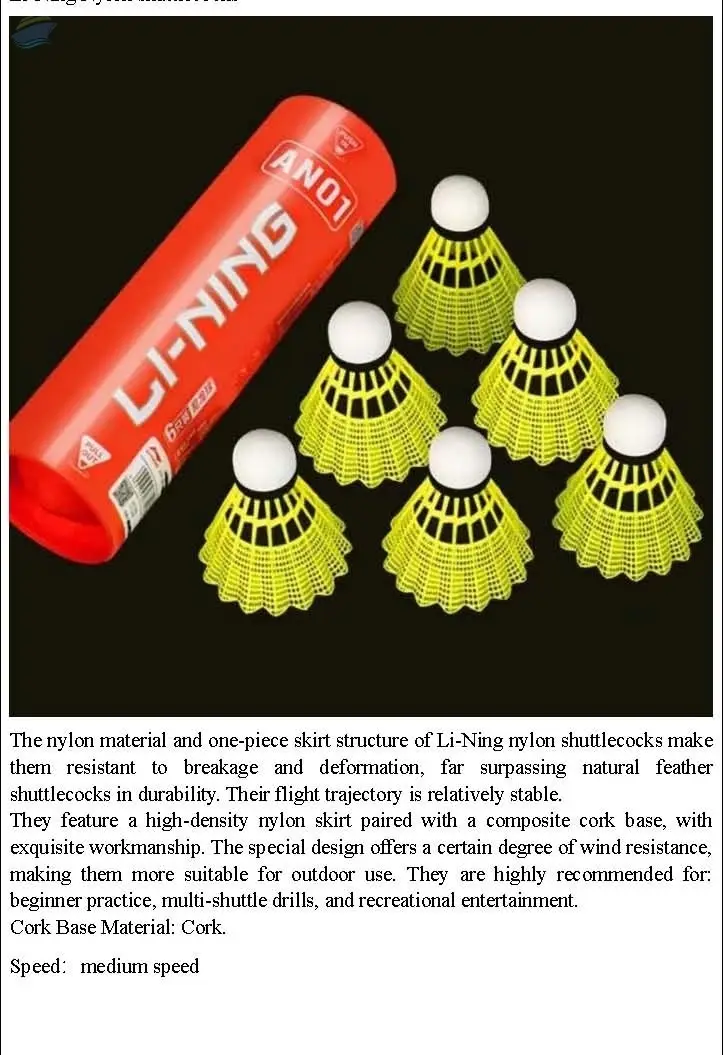 Grade A Li-Ning Premium Nylon Shuttlecocks