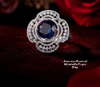 Handmade Finger Ring With Blue Stone