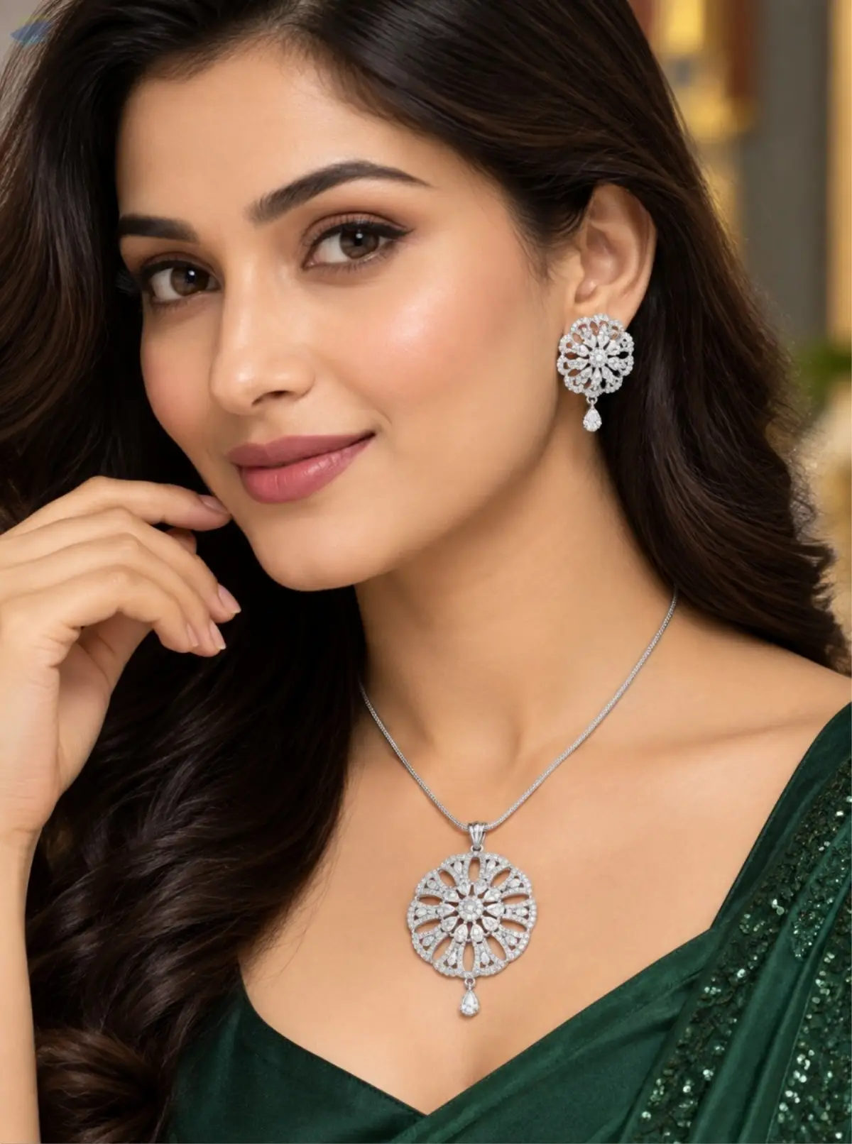 American Diamond Necklace and Earring Set