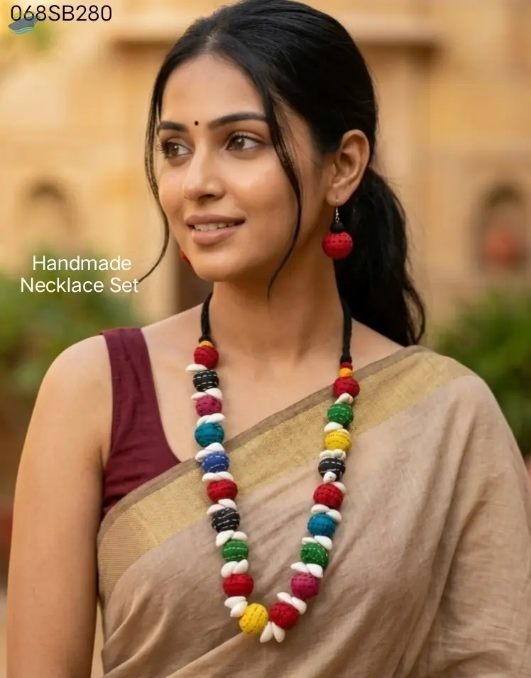 Handmade Multicolour Beaded Necklace Set