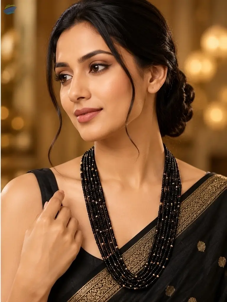 Elegant Chini Beads Multistrand Necklace