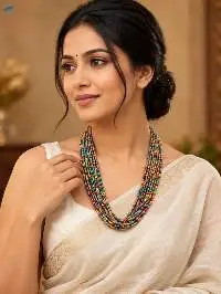 Traditional Chini Beads Multistrand Necklace