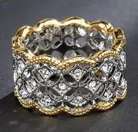 Elegant Floral Designer Diamond Zircon Ring