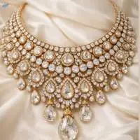 Polki  White Gold Necklace Set