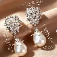 Teardrop Faux Pearl Drop Earrings