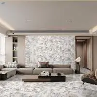 Nexon White Glossy Living Room Tile 600 x 1200