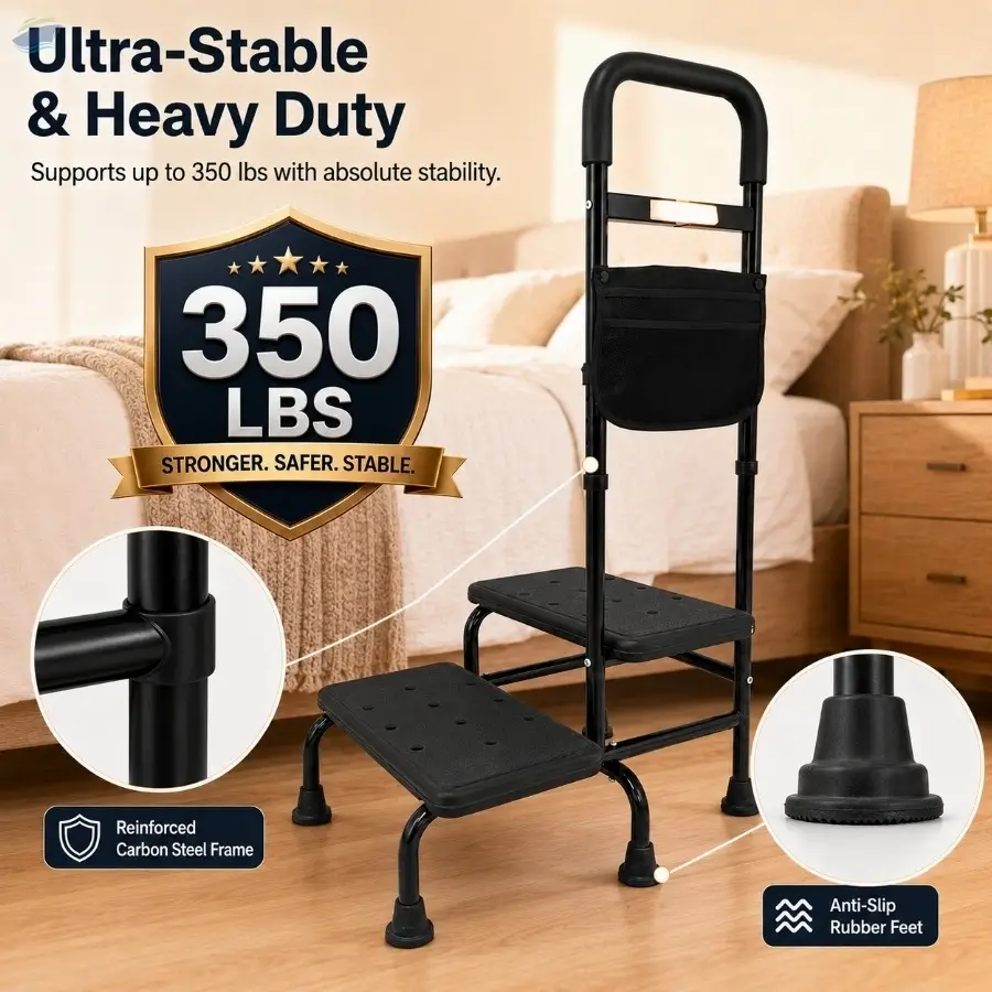 Step-Style Bedside Handrails For The Elderly