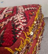 Vintage Moroccan Kilim Pouf  (60x60x20cm)