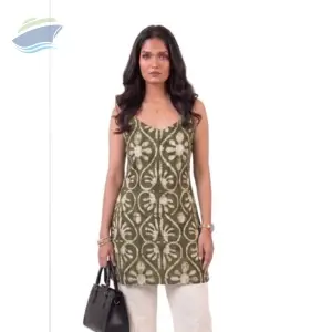 Printed Designer Fit Sleevless Short Kurti