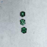 Natural Colombian Trapiche Emeralds 3 Pcs