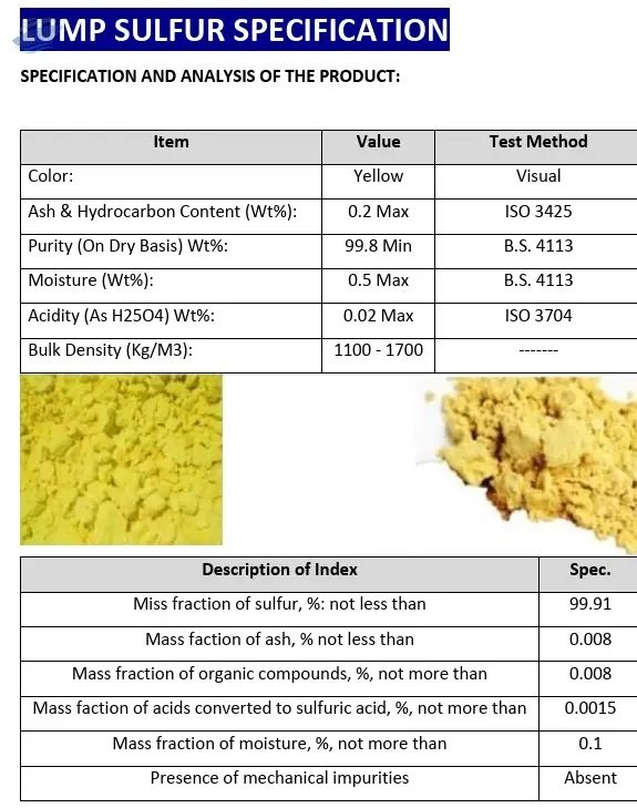 Lump Sulfur