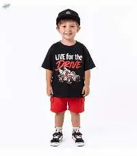 Boys Black Racing Car Graphic T-Shirt