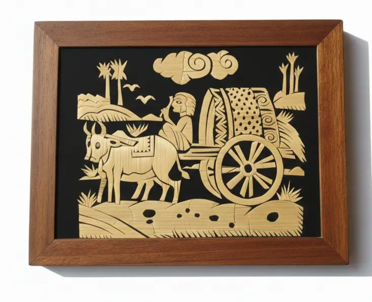 The Bullock Cart Is Filled With Paddy