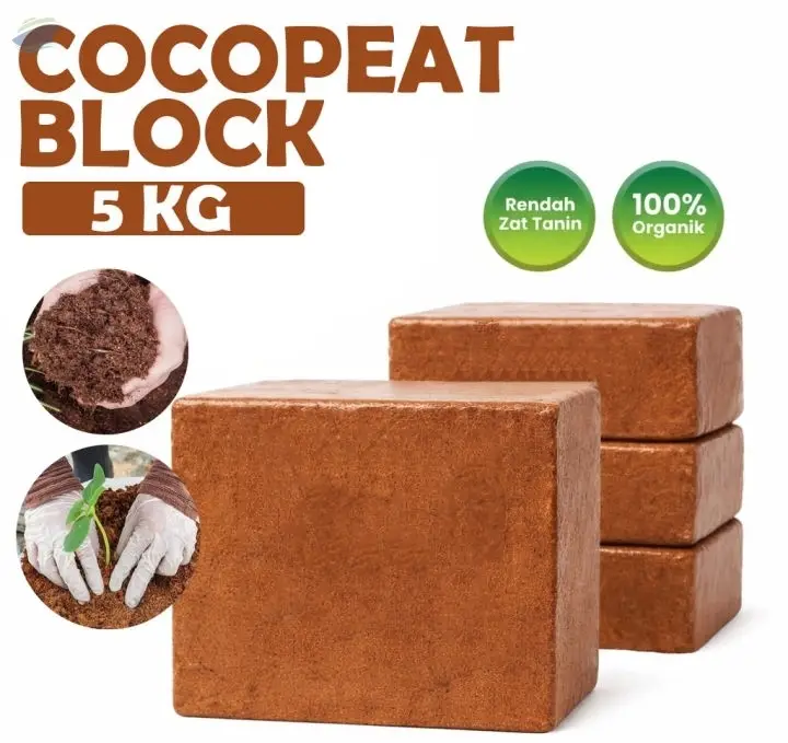 Low EC Coco Peat Block 5kg For Export