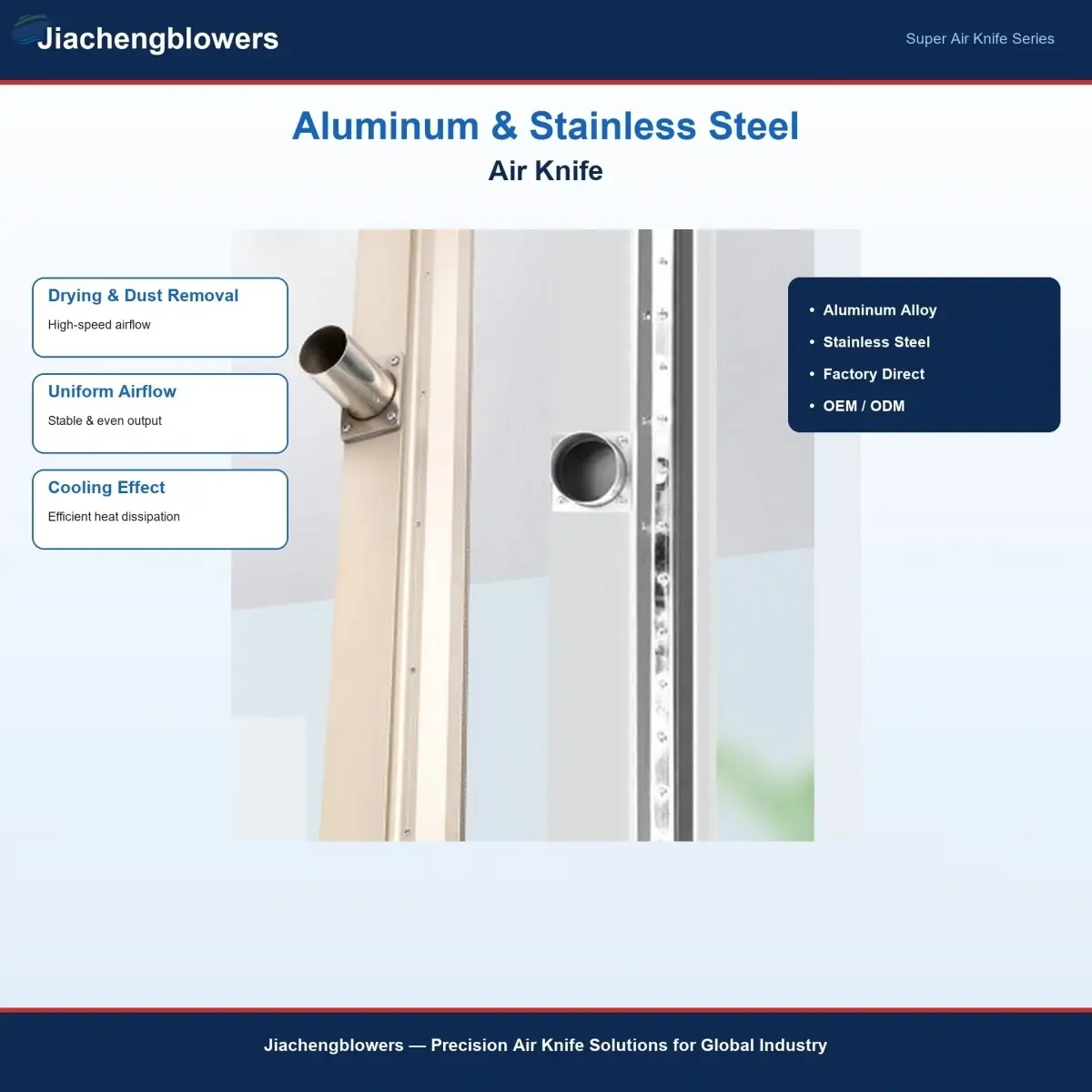 Aluminum & Stainless Steel Air Knives
