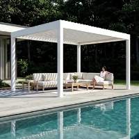 Model 5 Aluminum Wall Mounted Louver Pergola