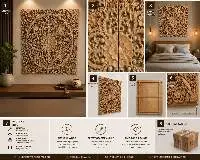 Premium Mahogani CNC Carved Wall Panel