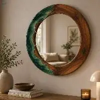 Handmade Wooden Resin Inlay Mirrors