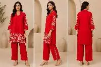 PEPELLI Women's Red Embroidered 2 Piece Set