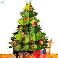 3D Christmas Tree Pop-Up Card with Ornaments