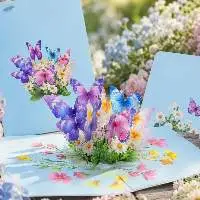 3D Butterflies Birthday Pop-Up Card, UV Print