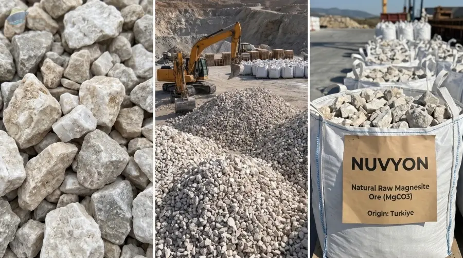 Natural Raw Magnesite Ore (MgCO3)