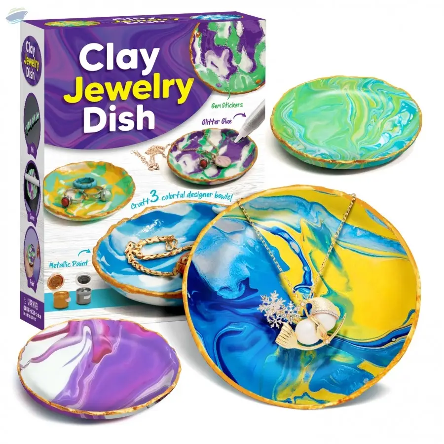 Clay Jewelry Dish Craft Kit - Make 3 Bowls