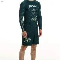 Long Sleeve Rash Guard + Shorts Set, Dark Green