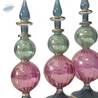 Set of Multi Color Egyptian Glass Bottle