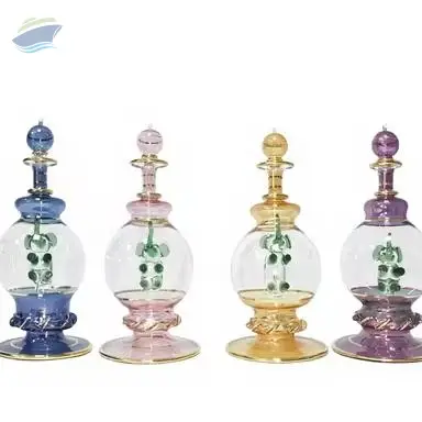 Multicolour Blown Egyptian Glass Perfume Bottle