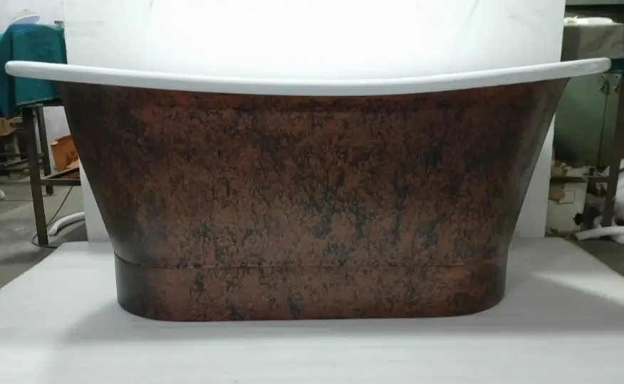 Copper Double Slipper Smooth Bathtub 