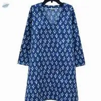 KRITI Block Print Style Cotton V Neck Tunic