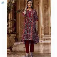 Pure Cotton Embroidered Long Tunic Kurta Dress
