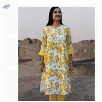 Printed Pure Soft Cotton Long Tunic Kurta Dress