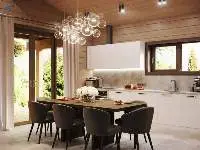 Wooden Interiors And Buildings.