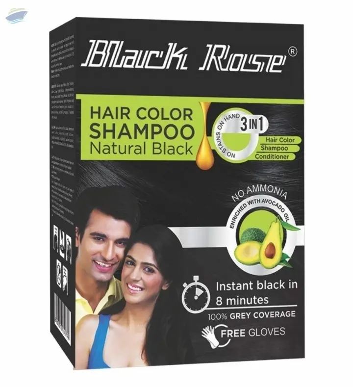 Black Rose Hair Shampoo Natural Black 15Ml by Mehar Tex. Supplier