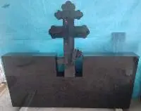 Black Granite Monument / HeadStone with Cross